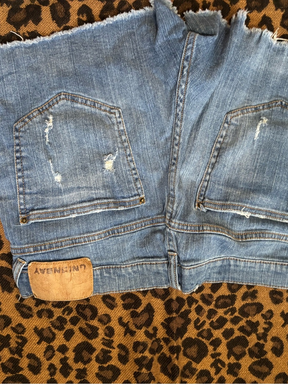 UNIONBAY Light Blue Distressed Denim Shorts - Picture 2 of 4